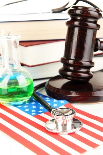A gavel resting on a stack of legal documents related to renewable energy policy, with an American flag in the background, symbolizing the impact of government regulations on the renewable energy sector.