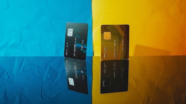 A split image showing a misleading credit card advertisement on one side and a clear, transparent disclosure of terms and conditions on the other, illustrating the impact of regulations on advertising practices.