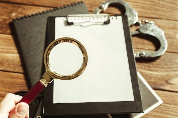 A magnifying glass over a contract, highlighting the importance of reading the fine print before agreeing to any debt forgiveness program.