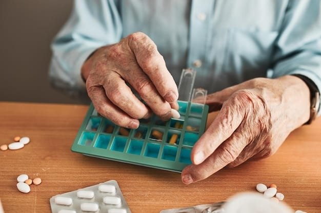 A close-up of an elderly hand holding a calculator and looking at a medical bill, symbolizing the financial strain of healthcare costs on seniors.