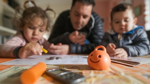 A family celebrating a financial milestone, symbolizing the positive impact of student loan forgiveness on their household budget and financial stability.